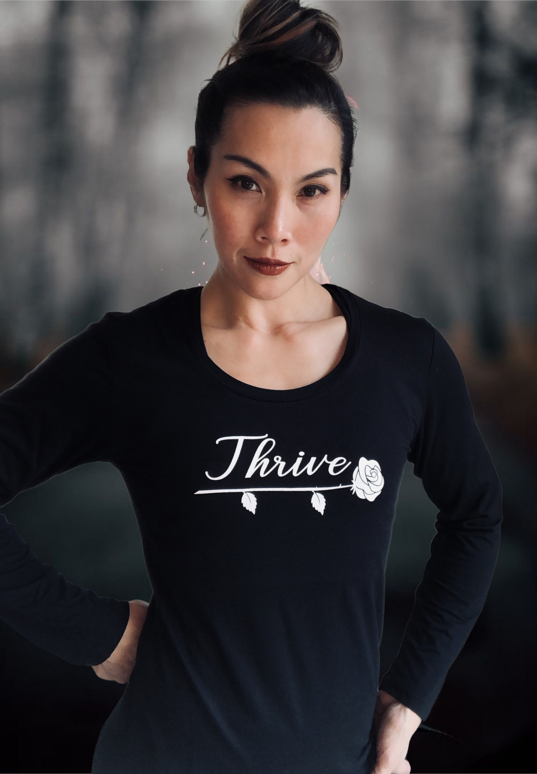 (M) KAREN AIRY BLACK LONG SLEEVE THRIVE